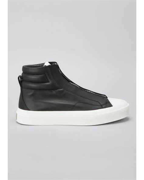 givenchy men's city 4g-zip leather high top sneakers|givenchy high top sneakers.